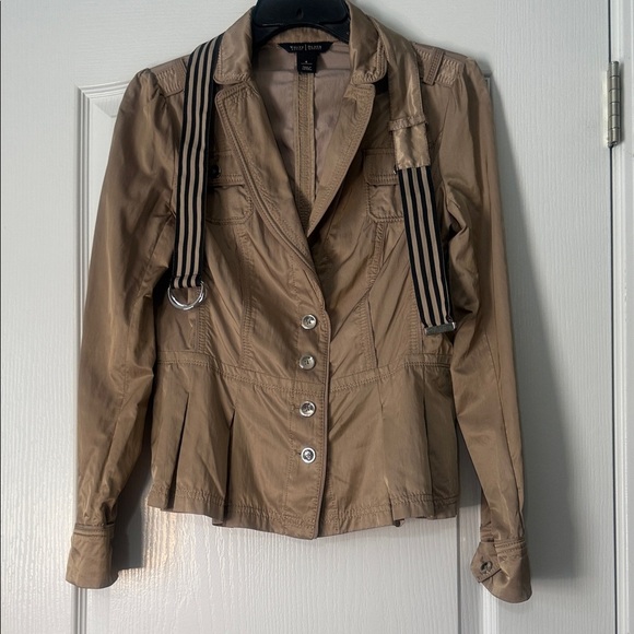 White House | Black Markey Women's Tan Blazer with Button Accents Size 4 - Picture 3 of 4